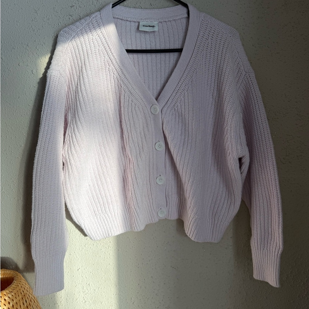 Darling Light Purple Button-Up Cardigan